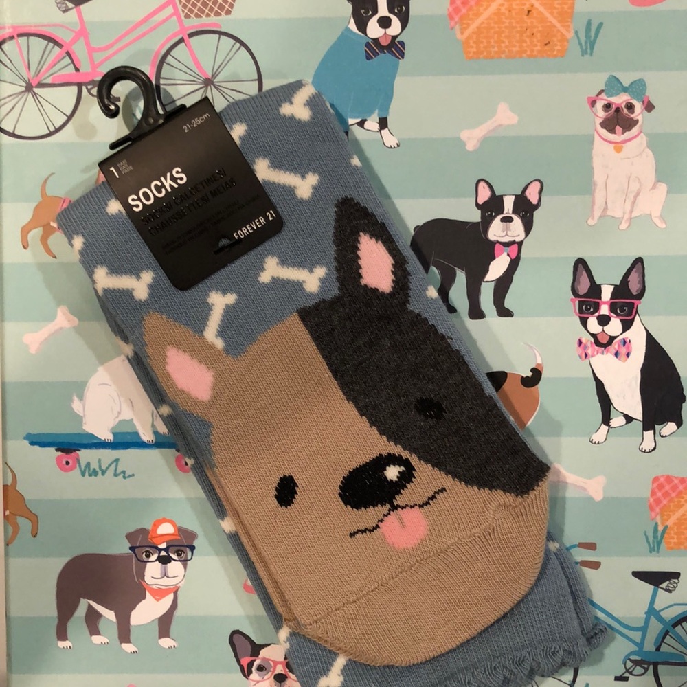 Forever 21 French Bulldog socks. NWT